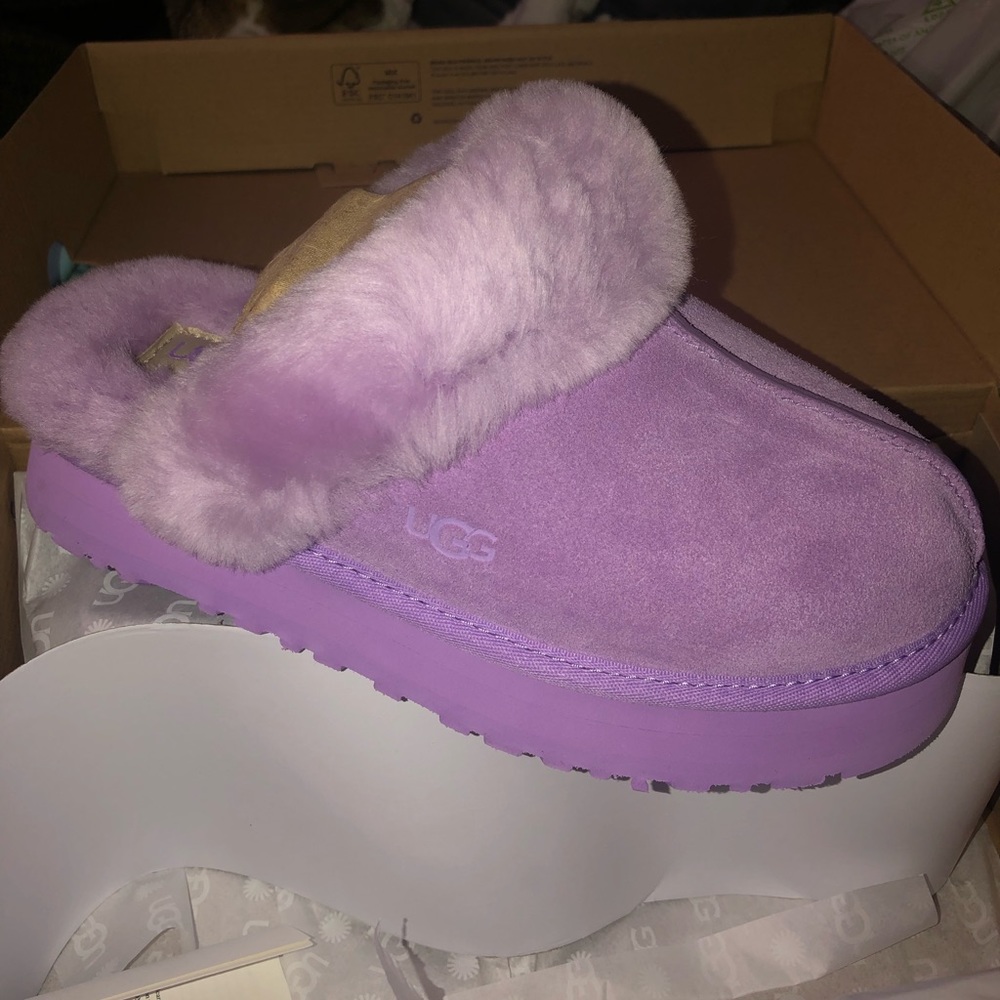 Purple Disquette Ugg Slippers Size 7 Womens